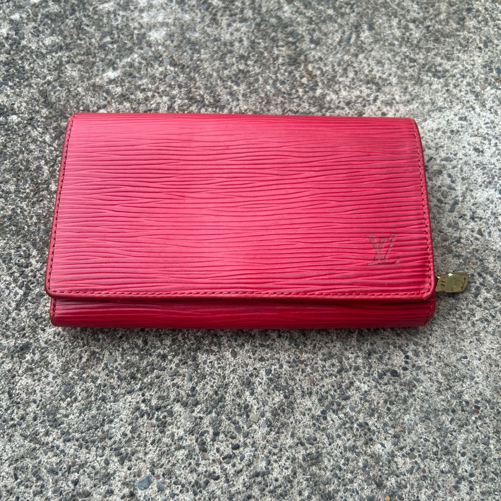 Louis Vuitton Red Epi Leather Wallet